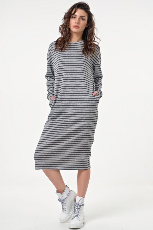 Striped sport midi dress on gray