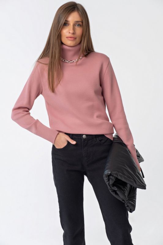 Dusty rose long sleeve wool turtleneck knit turtleneck