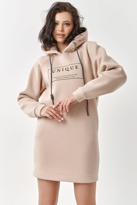 Beige fouter dress with fleece