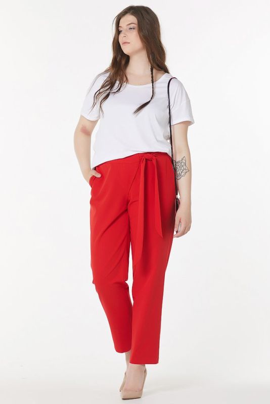 Summer straight pants in big size red