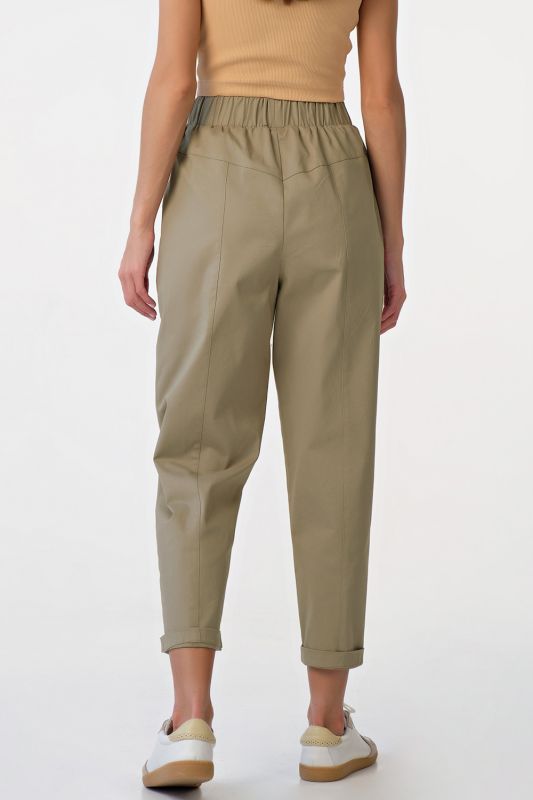 Summer pants banana pants with elastic band made of khaki cotton