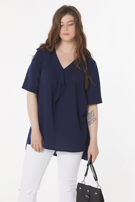 Free silhouette blouse plus size blue