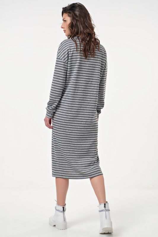 Striped sport midi dress on gray