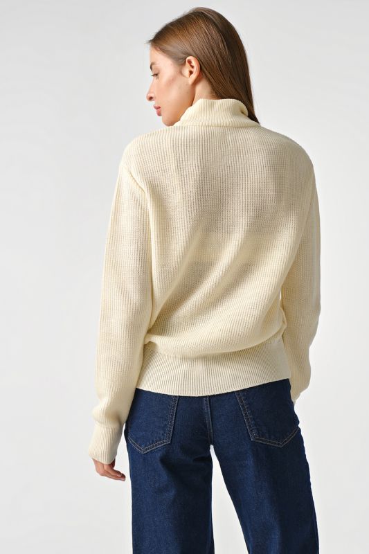 Cream cotton loose knit sweater