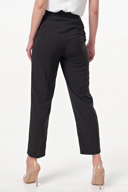 Black classic cropped straight pants