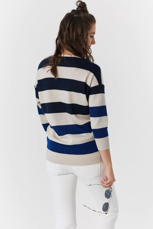 Classic striped knitted sweater blue