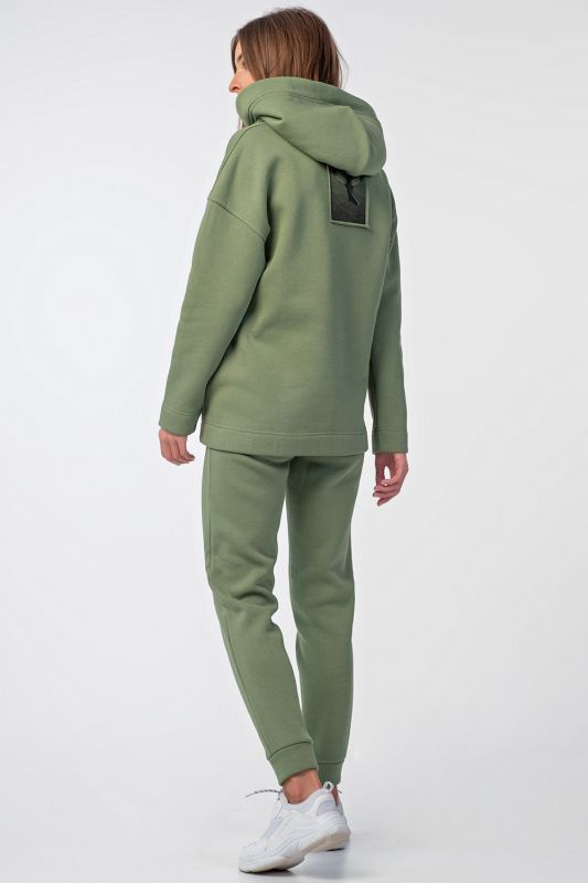 Warm sports suit made of fleece with fleece Olive