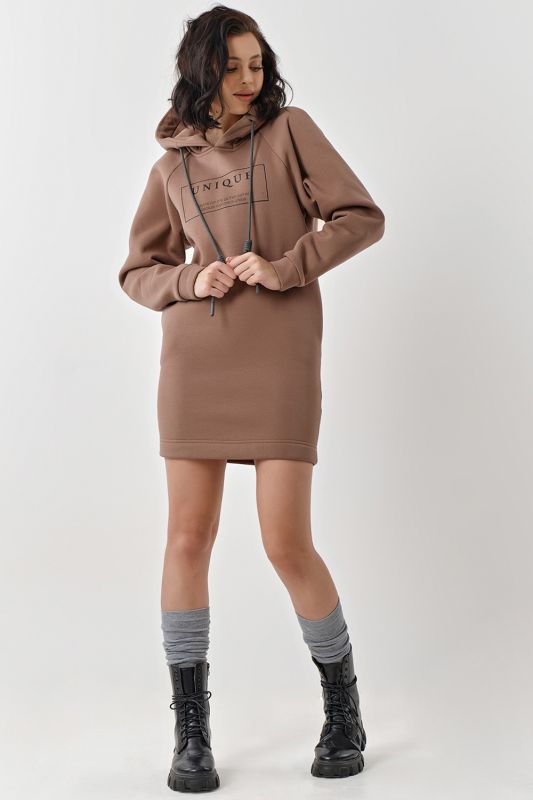 Mocha fleece fleece dress