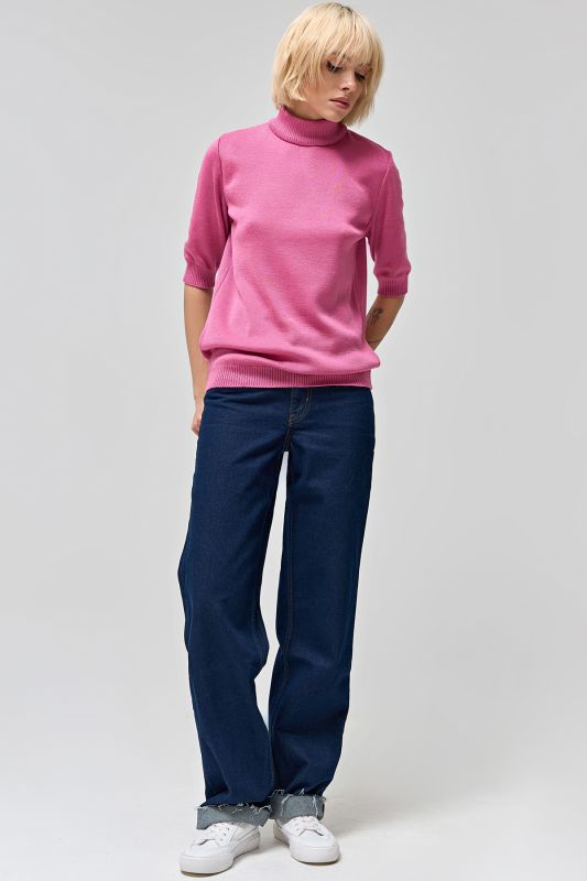 Smoky pink half wool turtleneck sweater