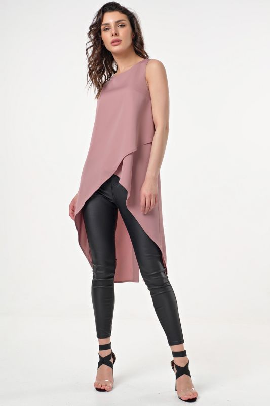 Tunic asymmetrical dusty pink