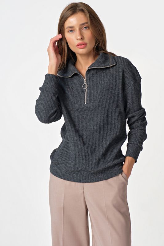 Sweater with high neck dark gray