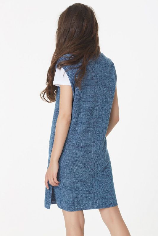 Knitted dress-sarafan blue melange