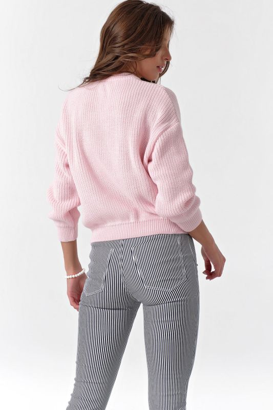 Oversize knitted sweater in soft pink