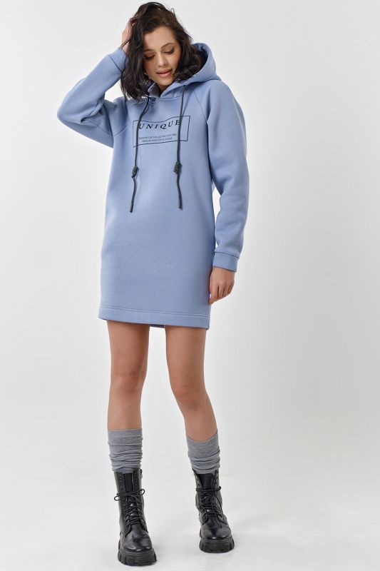 Dress from fouter with fleece blue smoke