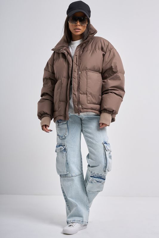 Brown down oversize jacket