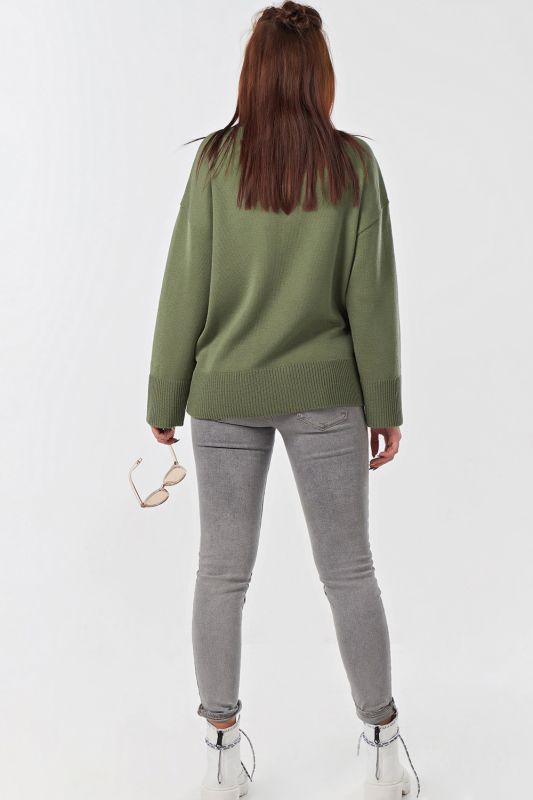 Wool knitted over-size sweater in green