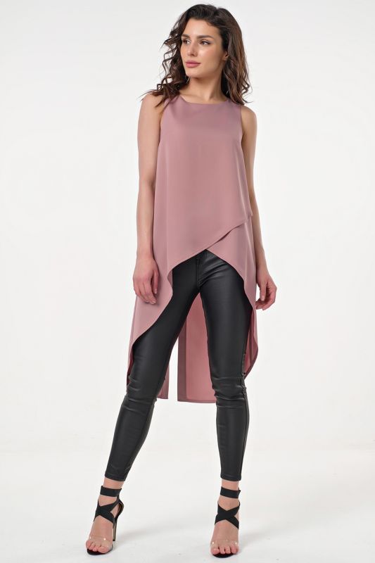 Tunic asymmetrical dusty pink