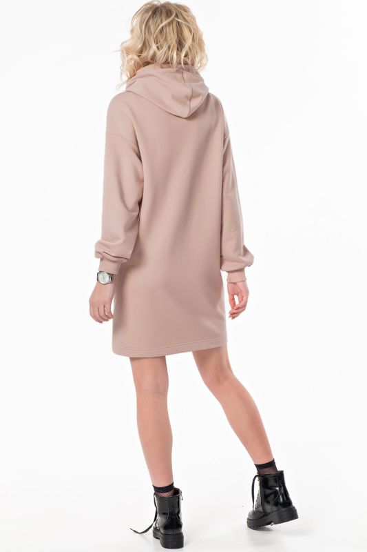 Dusty Rose Sporty Dress with Hooded Futer Hood