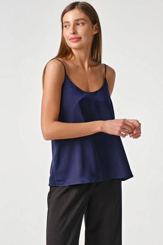 Navy blue loose top with thin straps