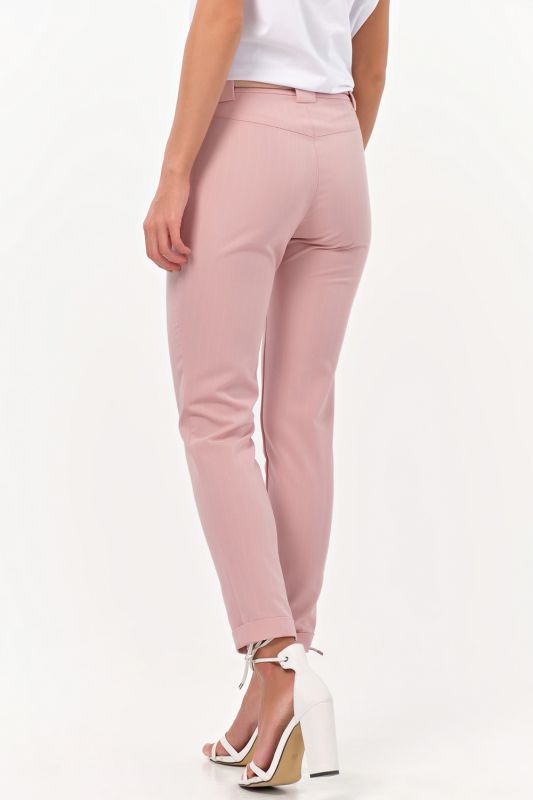 Summer slim pants for office pink