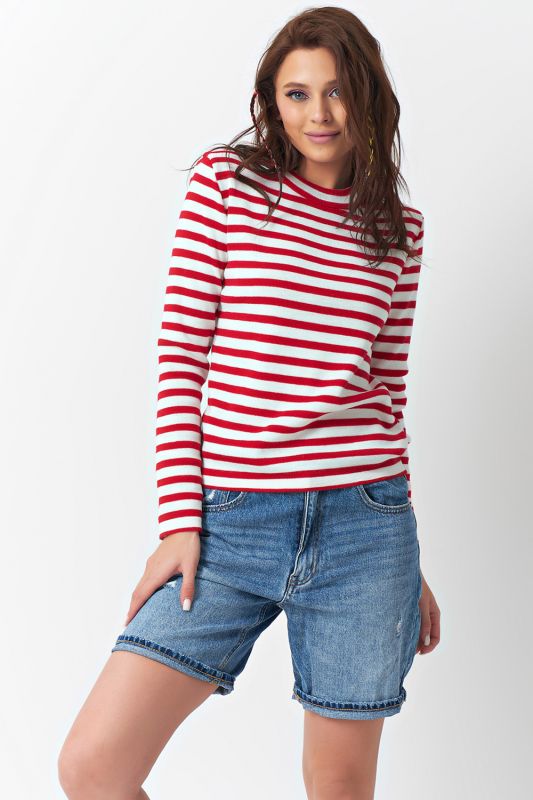 Red striped knitted sweater