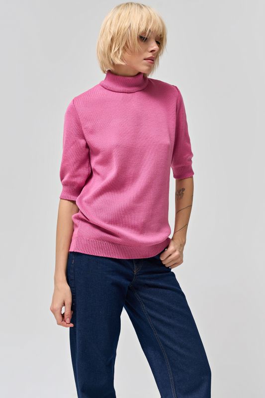 Smoky pink half wool turtleneck sweater