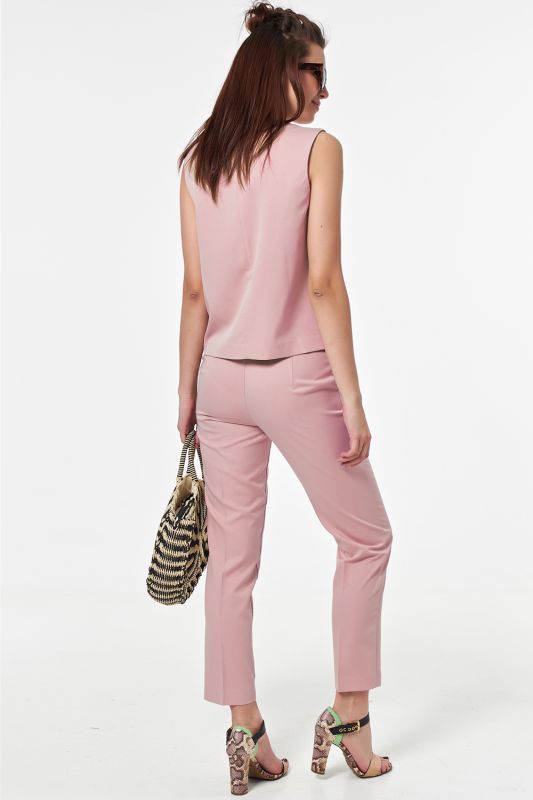 Summer pants suit with dusty rose top