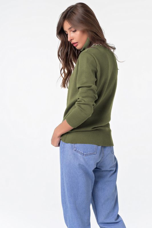 Long sleeve wool turtleneck knit turtleneck green