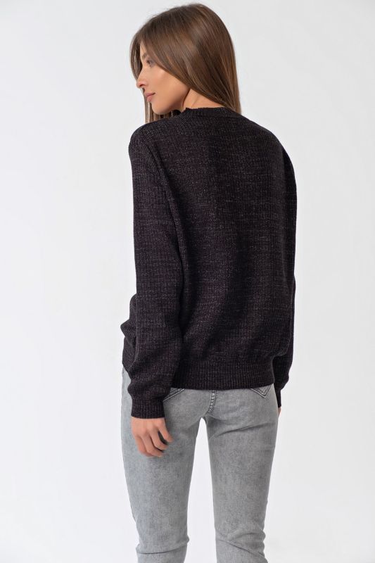 Warm knitted over-size sweater black