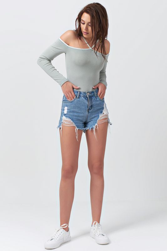 Mint long sleeve knitted bodysuit