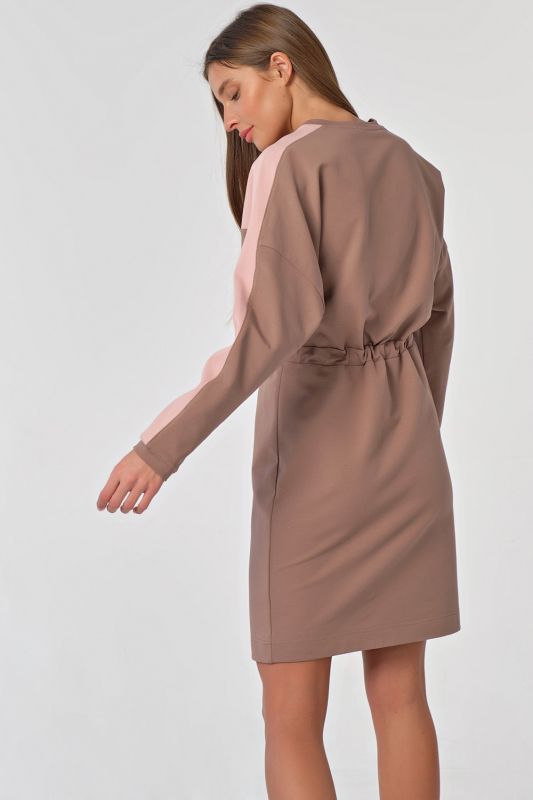 Short dress with waist fouter fleece mocha