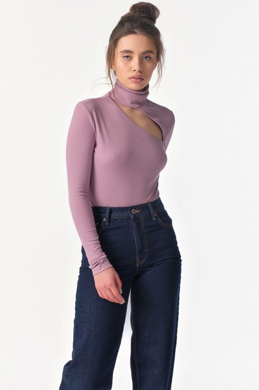 Lavender knitted bodysuit with neckline