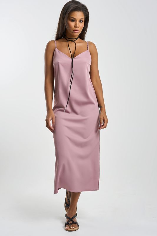 Dusty Pink Thin Straps Combo Dress