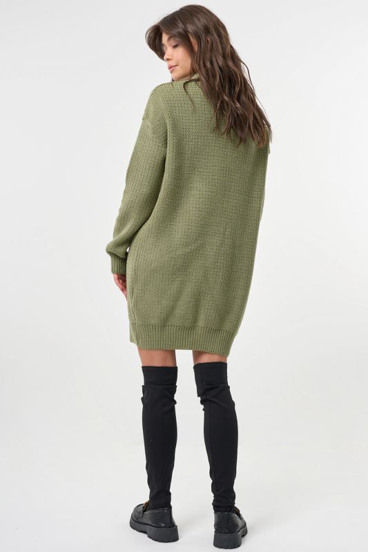 Knitted short wool dress olive