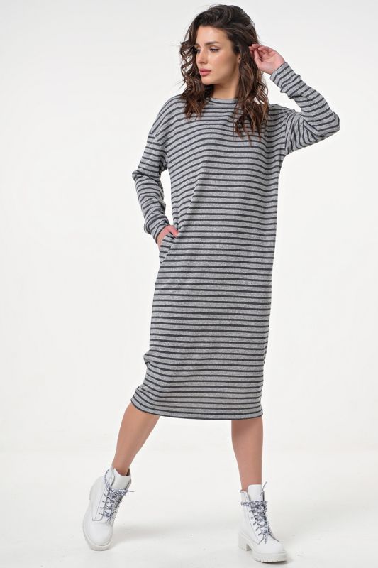 Striped sport midi dress on gray