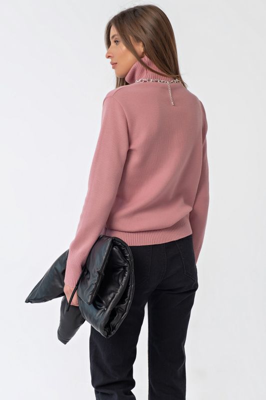 Dusty rose long sleeve wool turtleneck knit turtleneck