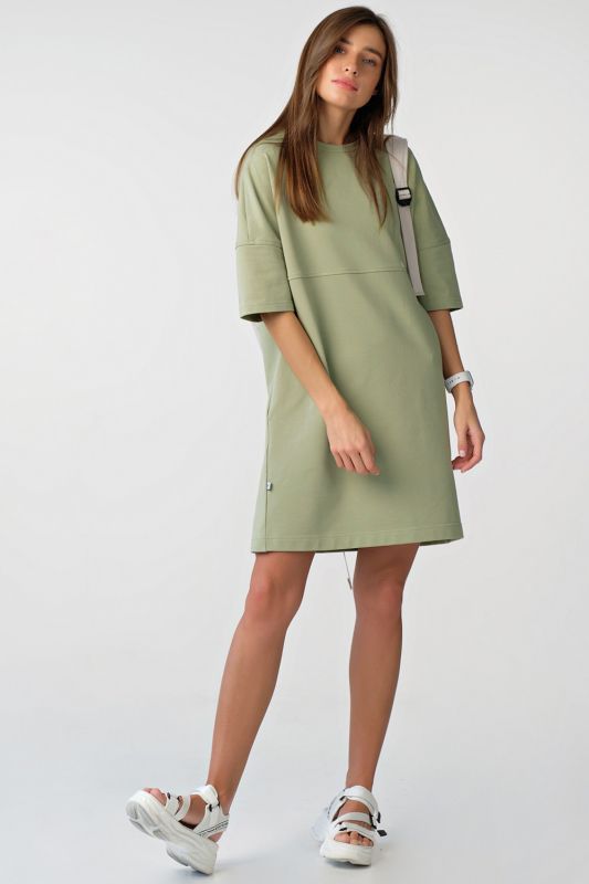 Green jersey over-size T-shirt dress