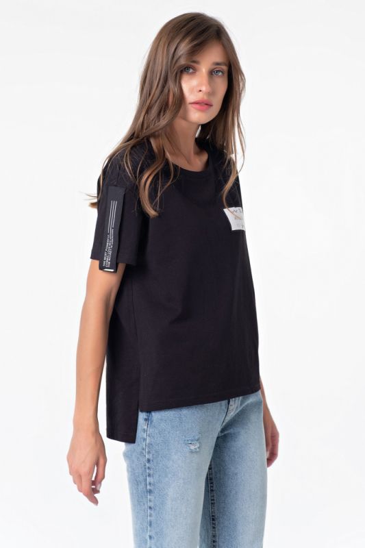 Oversize T-shirt with slits on the sides black