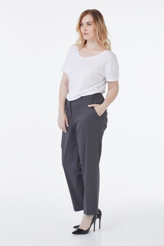 Classic straight pants large size gray