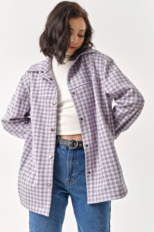 Coat Shirt Jacket in lilac color