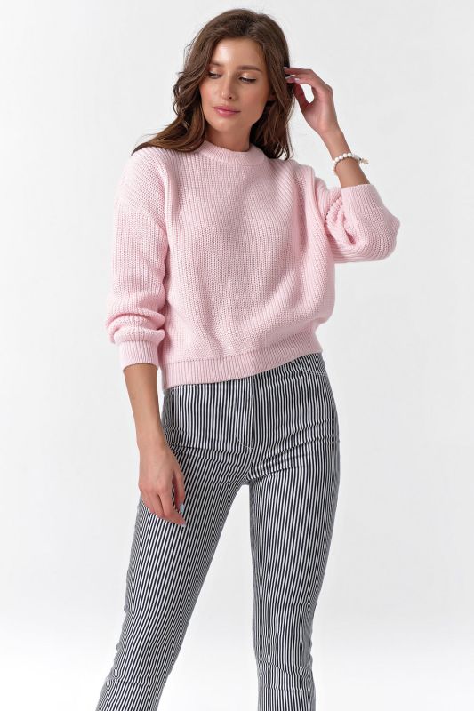 Oversize knitted sweater in soft pink