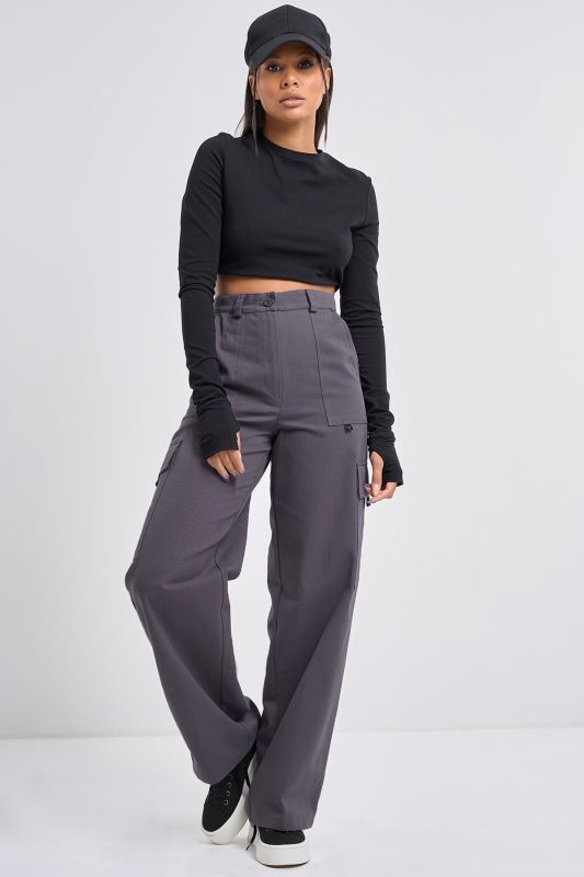 Straight cotton kargo pants graphite