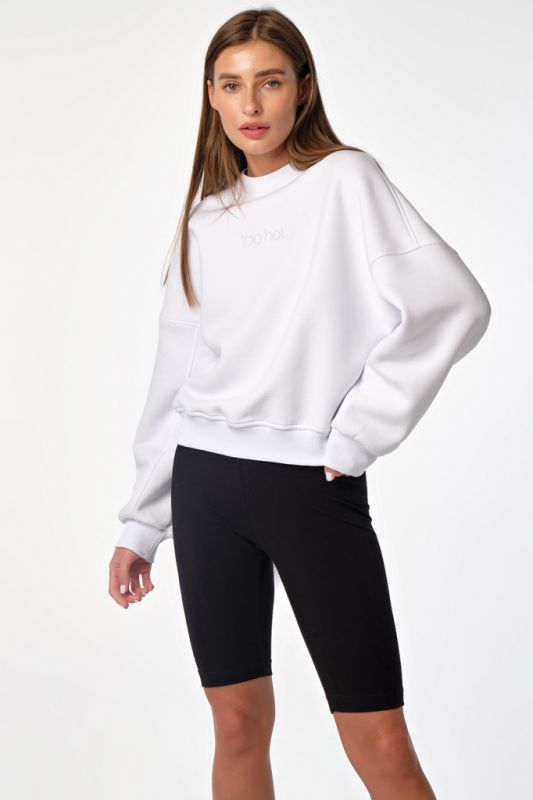 Sweatshirt cotton over-size futer sweatshirt white