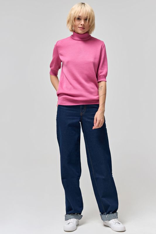 Smoky pink half wool turtleneck sweater