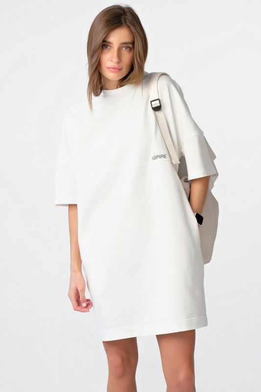 Milk jersey over-size T-shirt dress