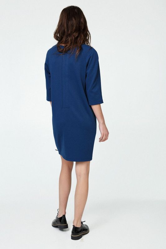 Casual short dress with pockets blue