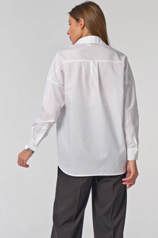 Off Shoulder Straight Oversize Shirt in White