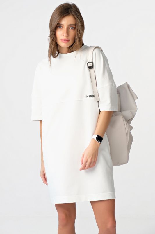 Milk jersey over-size T-shirt dress