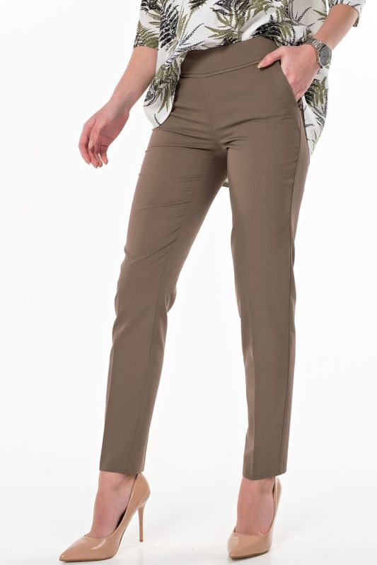 Tapered pants with arrows dark beige