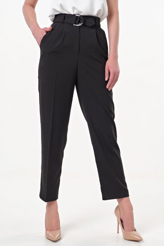 Black classic cropped straight pants